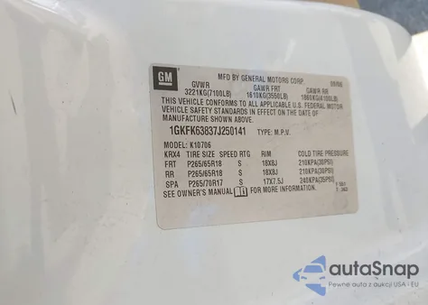 2007 GMC Yukon Denali из США, поврежденный, VIN 1GKFK63837J250141